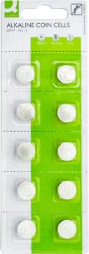 Q-CONNECT PILE BOUTON, ALCALINE, LR44, BLISTER DE 10 PIÈCES 