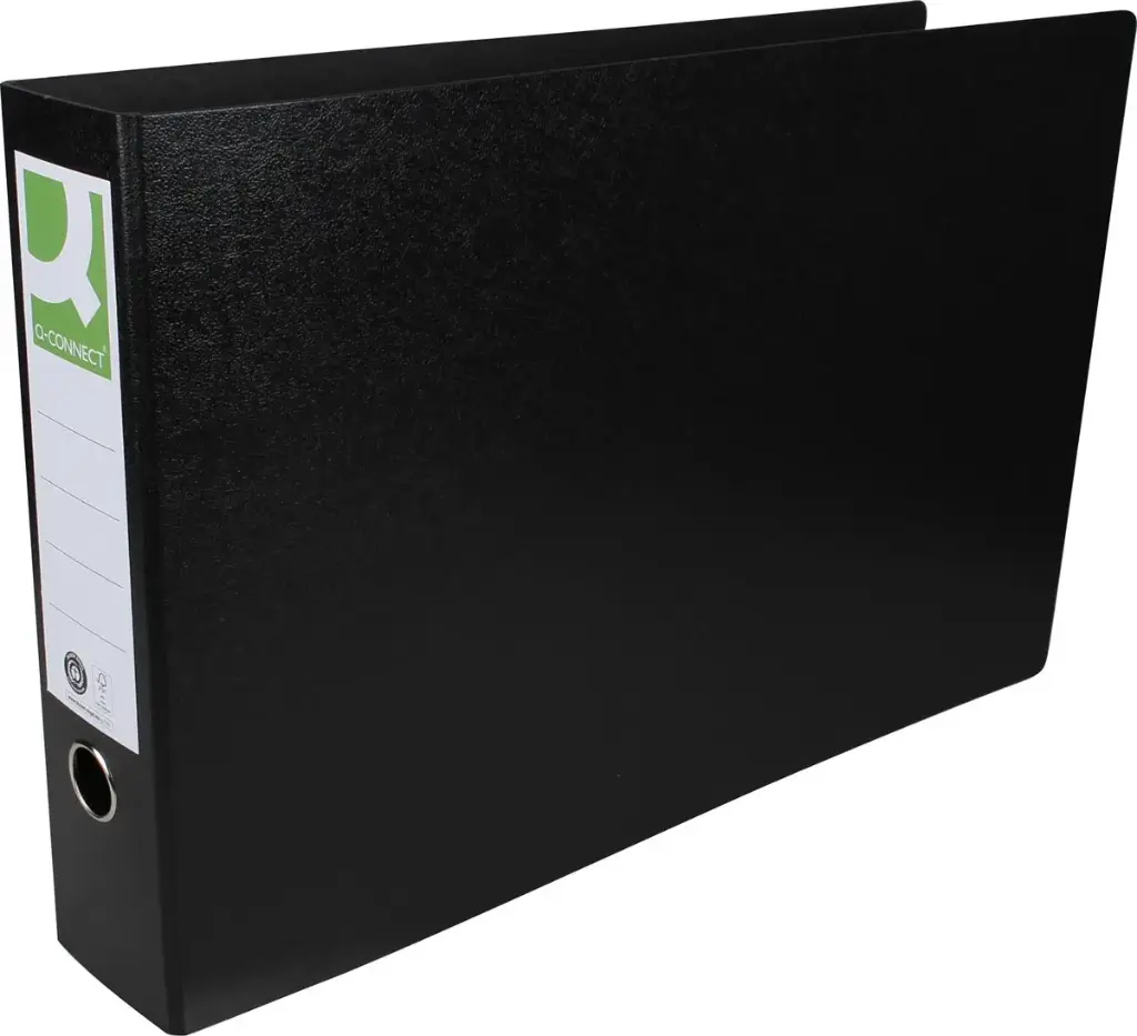 Q-CONNECT CLASSEUR, POUR FT A3, EN CARTON, PAYSAGE, DOS DE 8 CM, NOIR 