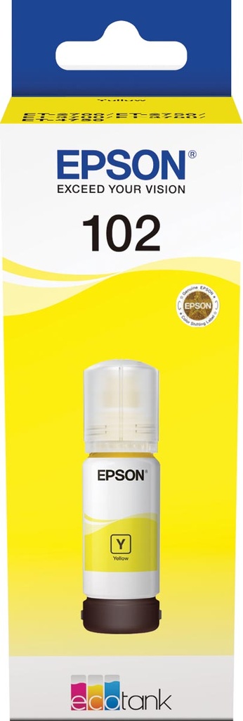 Epson 102 JAUNE bouteilles d'encre , 6.000 pages, OEM C13T03R440
