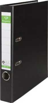 PERGAMY CLASSEUR, POUR FT A4, EN CARTON RECOUVERT DE PLASTIQUE RECYCOLOR, DOS DE 5 CM, NOIR
