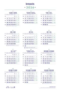 BREPOLS CALENDRIER ANNUEL, 2026 