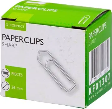 Q-CONNECT ATTACHE-TOUT, 26 MM, BOÎTE DE 100 PIÈCES
