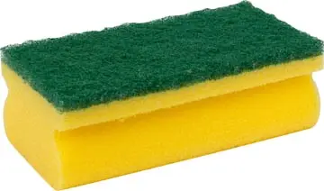 Primesource éponge abrasif, jaune/vert, paquet de 10 pièces