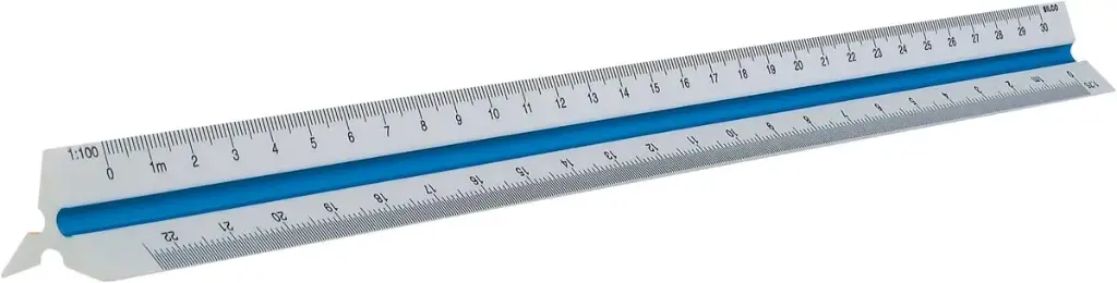 Maped échelle de réduction, bleu, échelles 1:100, 1:200, 1:250, 1:300, 1:400, 1:500