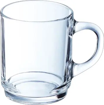 6 verres Luminarc avec poignée, en verre, 25 cl, empilable