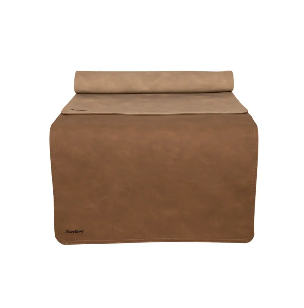 Chemin de table double face en similicuir | Lavable | 45 x 120 cm - Couleur : Vintage-K02_Riva-K03_Terra