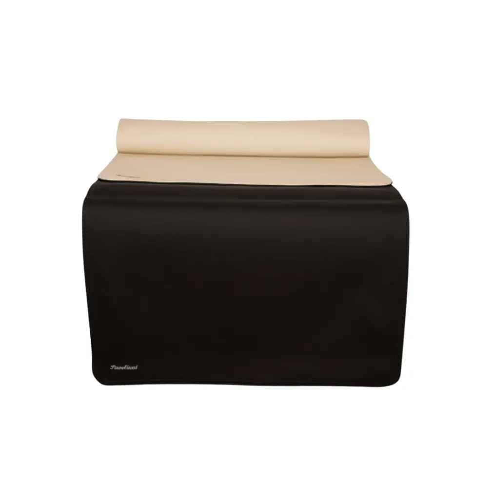 Chemin de table double face en similicuir | Lavable | 45 x 120 cm - Couleur : Classique-N11_Nuit-N13_Crème