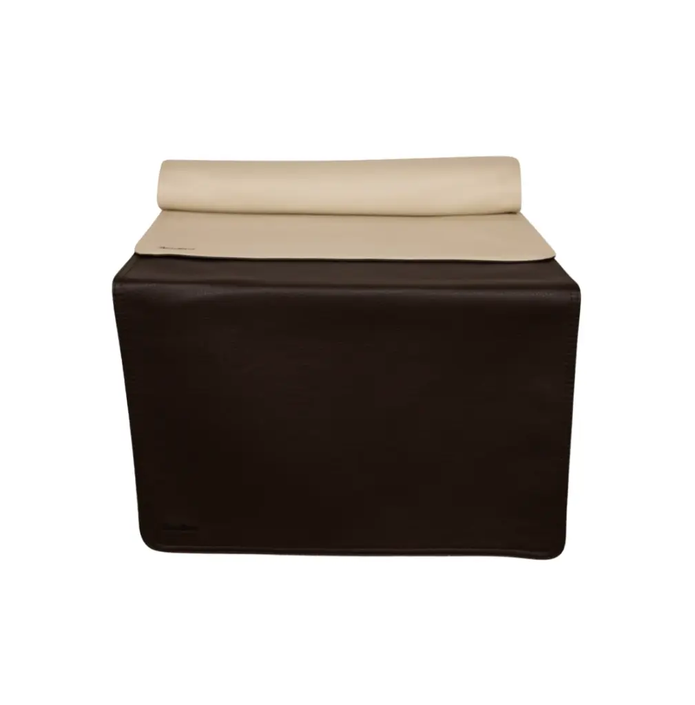 Chemin de table double face en similicuir | Lavable | 45 x 120 cm - Couleur : Classique-N08_Tartufo-N13_Crème