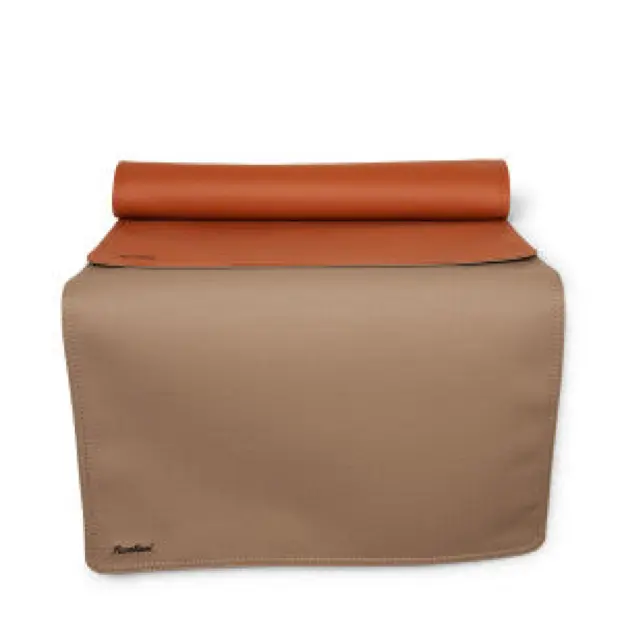 Chemin de table double face en similicuir | Lavable | 45 x 120 cm - Couleur : Classique-L05_Abruzzes-L07_Cayenne