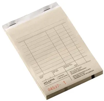 5 Atlanta by Jalema blocs de caisse Ft 10 x 14,2 cm. Numérotés de 1 à 50. Double exemplaire. Bilingue