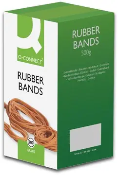 Q-CONNECT élastiques, largeur 1,5 mm, longueur 60 mm, no 16, boîte de 500 g