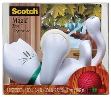 Scotch dérouleur de ruban adhésif chat