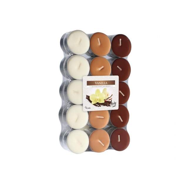 Bougies chauffe-plat CT S30, saveur vanille-brun, 4 heures de combustion, diamètre 3,9 cm x hauteur 1,62 cm