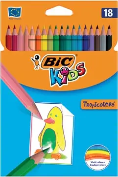  Kids crayon de couleur Tropicolors, 18 crayons en étui cartonné