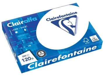 Clairefontaine Clairalfa papier de présentation, A4, 120 g, paquet de 250 feuilles