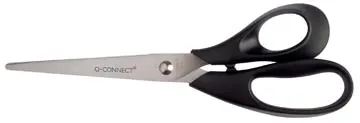 Q-CONNECT ciseaux, ft 21 cm, droite, bouts rond, inox, noir, blister de 1 pièce