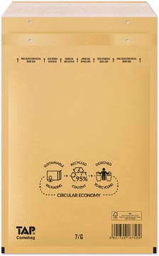 Comebag enveloppes à bulles d'air, ft 230 x 340 mm, avec bande adhésive, brun, boîte de 100 pièces
