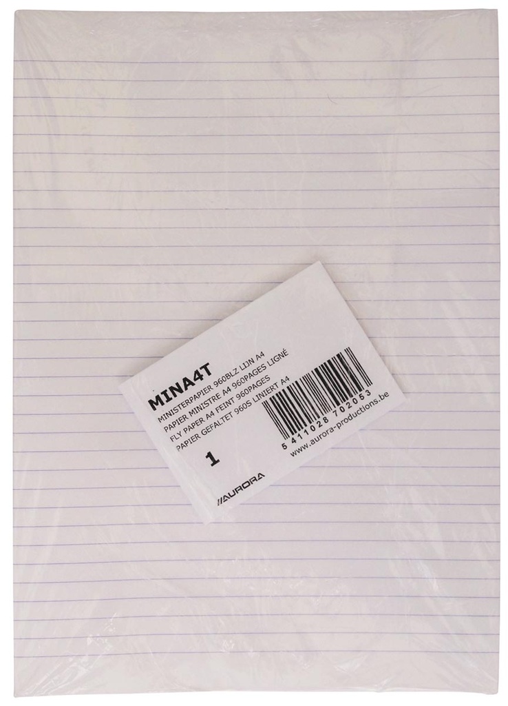 Aurora papier ministre, ligné, paquet de 240 feuilles (doubles pliées)
