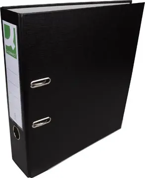 Q-CONNECT classeur, pour ft A4, en carton recouvert de PP, avec bord de protection, dos de 8 cm, noir