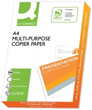Q-CONNECT Premium papier reprographique, ft A4, 75 g, paquet de 500 feuilles, blanc 