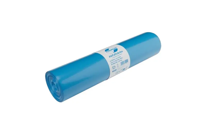 Sac poubelle LDPE - 120L - 70x110cm - T60 - Bleu - Rouleau de 25 sacs