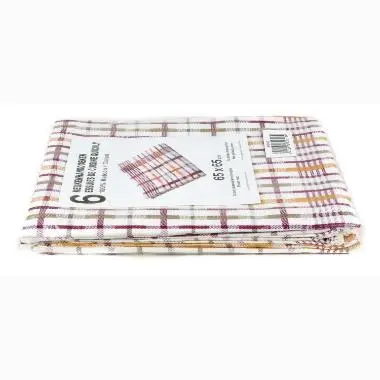 Essuie cuisine coton 65 x 65 cm 6 pc Quickly