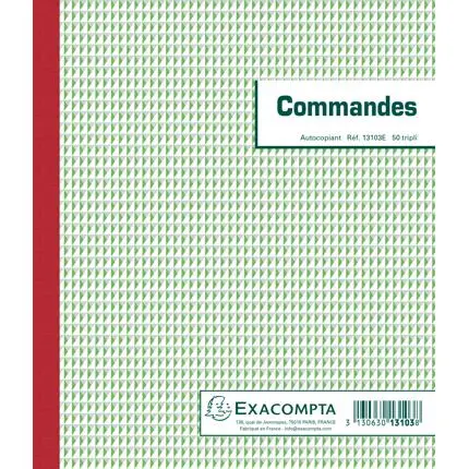 Manifold commandes 21x18cm 50 feuillets tripli autocopiants Exacompta