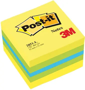 Post-it Notes mini cube, 400 feuilles, ft 51 x 51 mm, vert