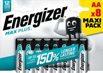 Energizer piles Max Plus AA, blister de 8 pièces