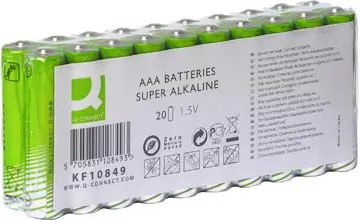 Q-CONNECT pile,alcaline, AAA, paquet de 20 pièces