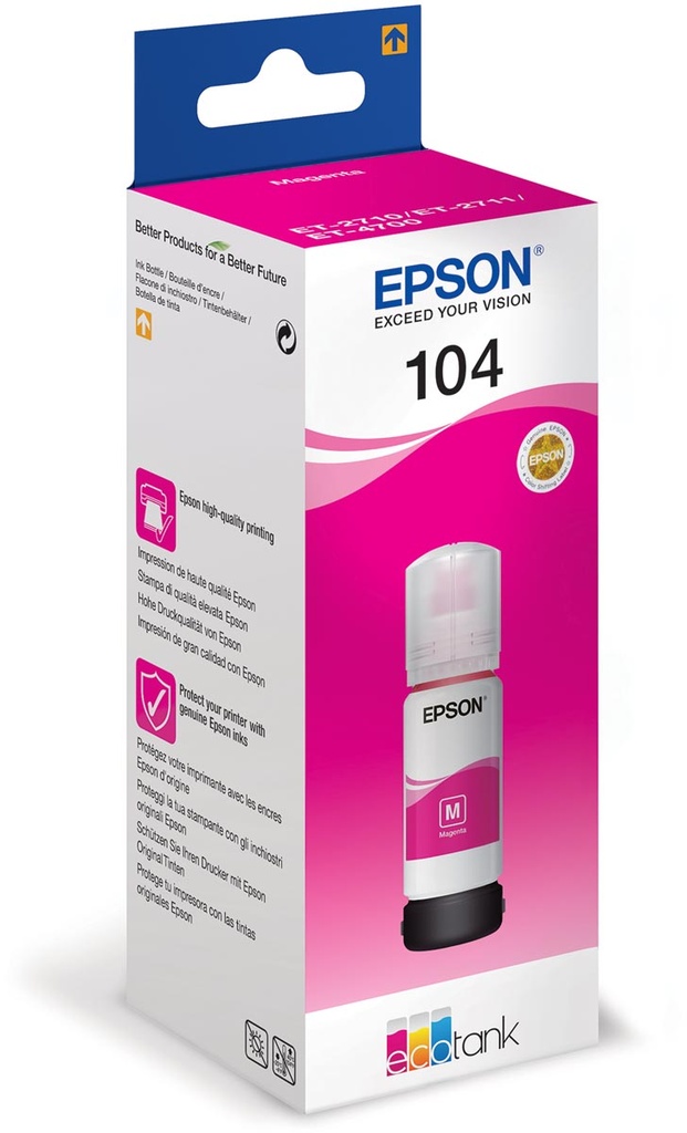 Epson 104 MAGENTA bouteilles d'encre , 7.500 pages, OEM C13T00P340
 