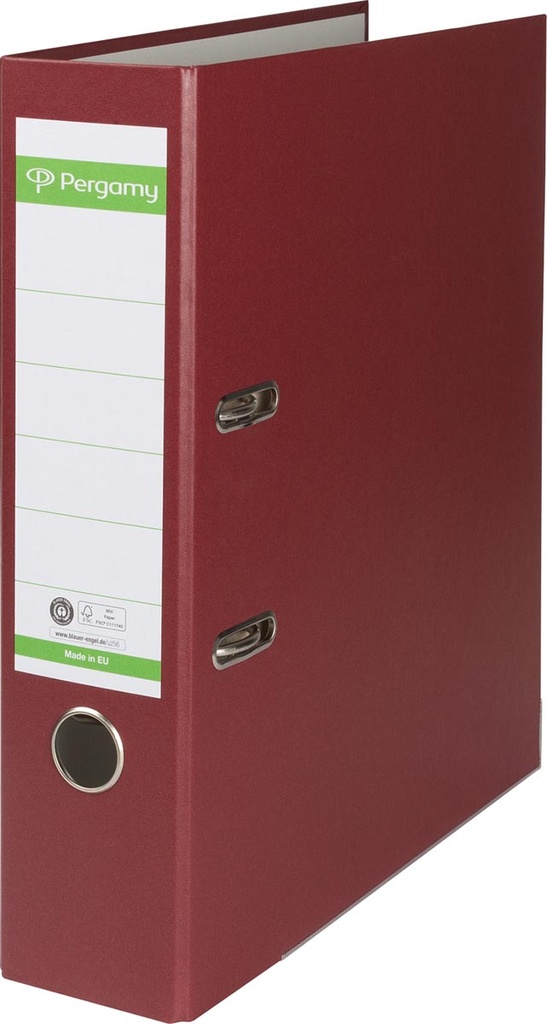 Pergamy classeur,pour ft A4,en Recycolor papier, dos de 8 cm, bordeaux ( Liquidation )
