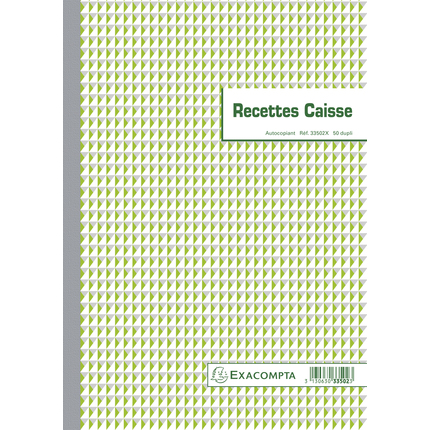 EXACOMPTA RECETTES CAISSE, FT A4, FRANÇAIS, DUPLI (50 X 2 FEUILLES)
