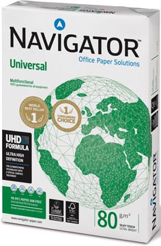 NAVIGATOR UNIVERSAL PAPIER D'IMPRESSION, FT A3, 80 G, PAQUET DE 500 FEUILLES
