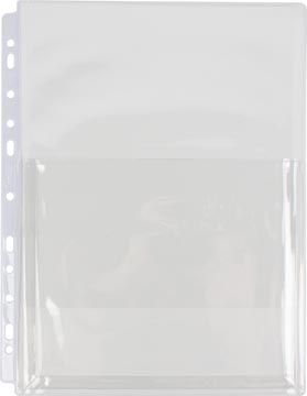 PERGAMY POCHETTE PERFORÉE À SOUFFLET, POUR FT A4, 11 TROUS, PVC DE 190 MICRON, PACQUET DE 10 PIÈCES
