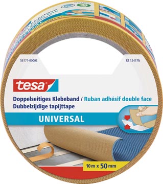 TESA RUBAN ADHÉSIFV POUR TAPIS, DOUBLE FACE, FT 50 MM X 10 M 