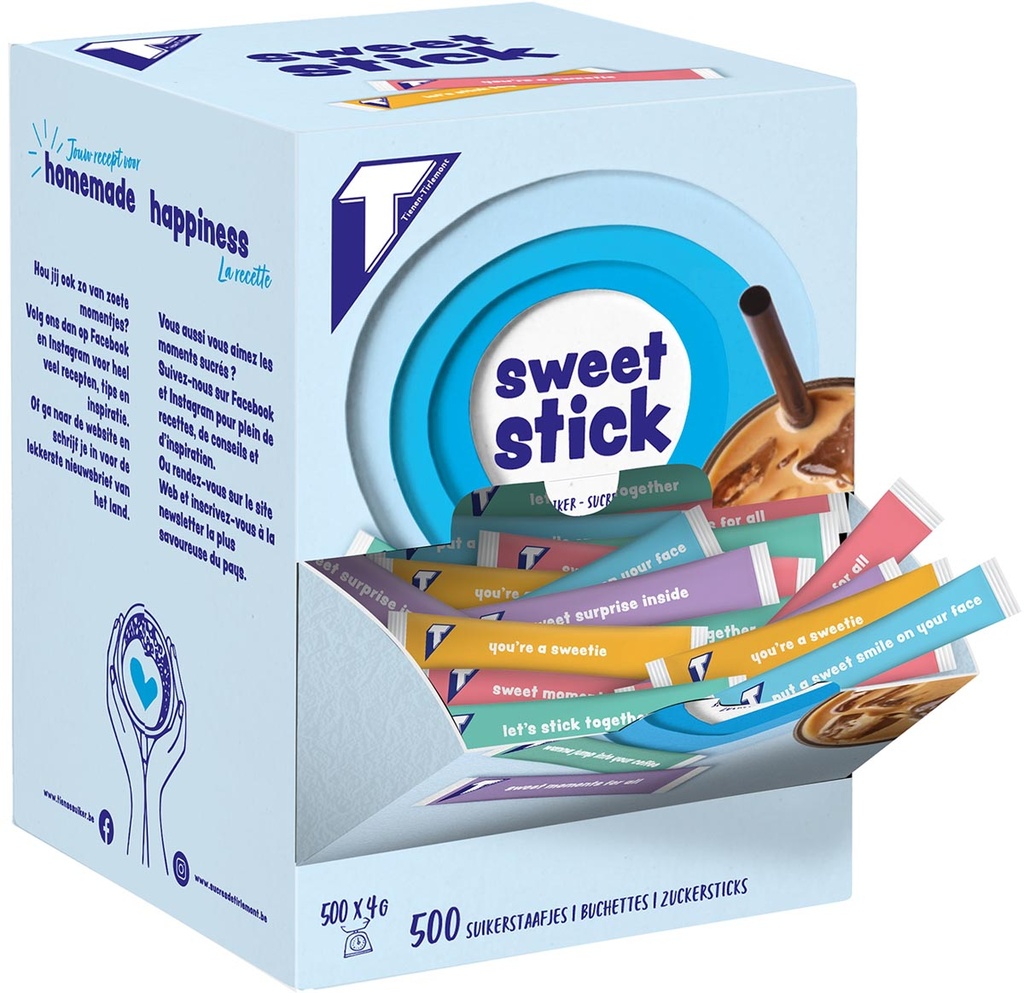 TIRLEMONT SACHETS DE SUCRE, 4 G, BOÎTE DE 500 PIÈCES 