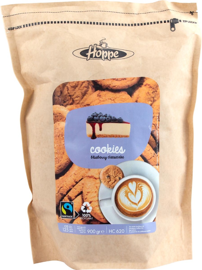 HOPPE BAKKERS TROTS BISCUITS BLUEBERRY CHEESECAKE, SAC DE 900 G 