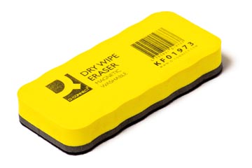 Q-CONNECT BROSSE EFFACEUR, MAGNÉTIQUE, LAVABLE, JAUNE 