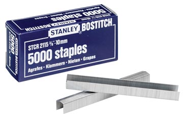 BOSTITCH AGRAFES STCR211510Z, 10 MM, POUR B8P, B8HC, B8E, B8HDP, BOÎTE DE 5000 AGRAFES 