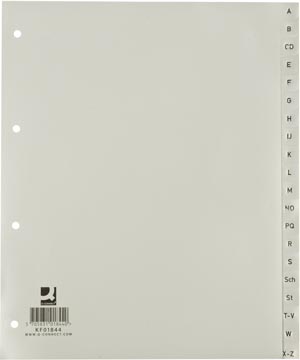 Q-CONNECT INTERCALAIRES, A4, PP, 4 TROUS, JEU DE A-Z, 20 ONGLETS, GRIS 
