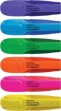 Q-CONNECT SURLIGNEUR PREMIUM, COULEURS ASSORTIES, PAQUET DE 6 PIÈCES 
