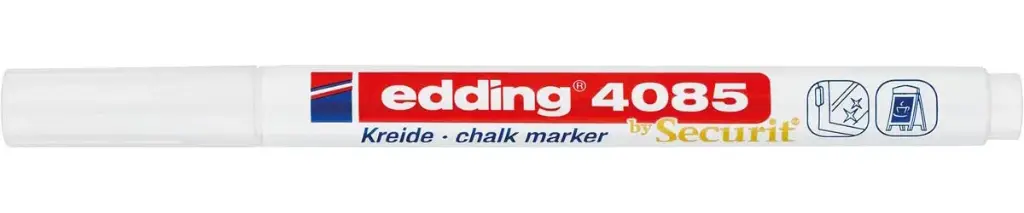 EDDING MARQUEUR CRAIE E-4085, POINTE RONDE DE 1 - 2 MM, BLANC 