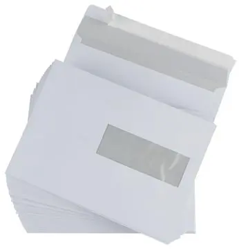 GALLERY ENVELOPPES, FT 156 X 220 MM, BANDE ADHÉSIVE, FENÊTRE À DROITE (FT 40 X 110 MM) 