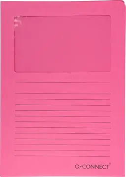 Q-CONNECT POCHETTE COIN À FENÊTRE, 120 G/M², A4, PAQUET DE 100 PIÈCES, ROSE 