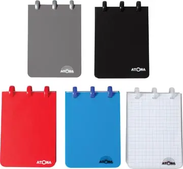 ATOMA CARNET DE POCHE FT A7, 120 PAGES, PP, QUADRILLÉ 5 MM, COULEURS ASSORTIES 