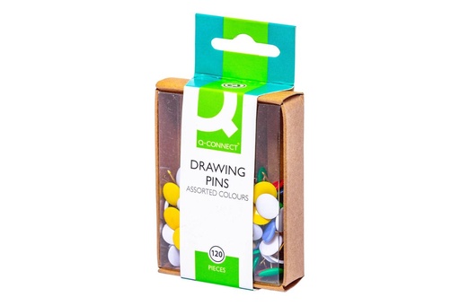 [KF02020] Q-CONNECT punaises, couleurs assorties, boîte de 120 pièces