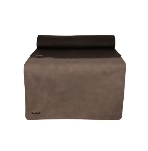 [KA04] Chemin de table double face en similicuir | Lavable | 45 x 120 cm - Couleur : Vintage-K06_Fumé-K07_Granite