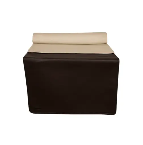 [KA08] Chemin de table double face en similicuir | Lavable | 45 x 120 cm - Couleur : Classique-N08_Tartufo-N13_Crème