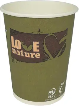 [09JEY67] Gobelet en carton Love Nature, 200 ml, paquet de 50 pièces